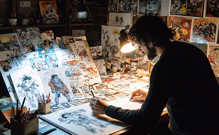 Educational overview outlining how students typically develop storyboarding skills through coursework and practice.